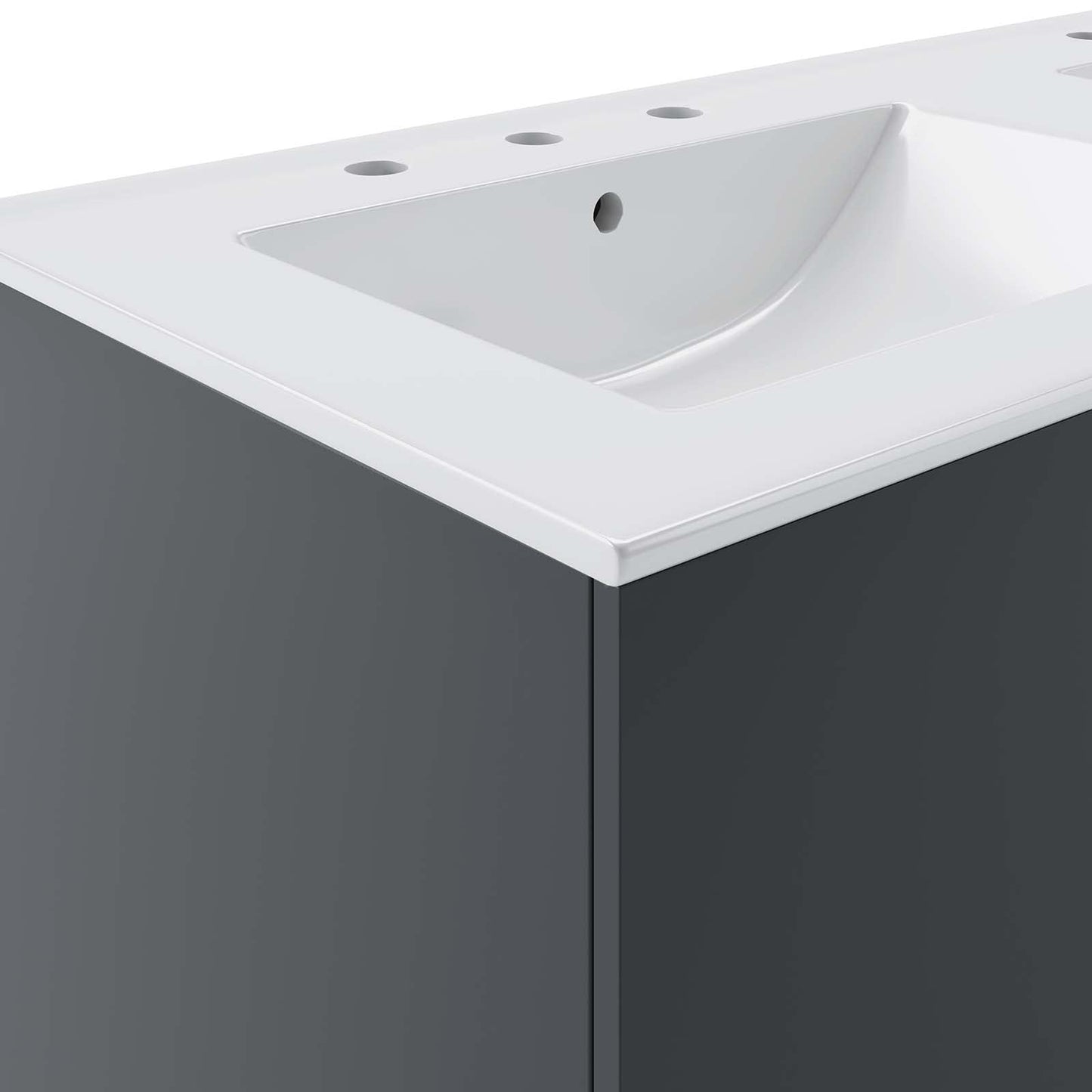 Modway Vitality 48" Double Sink Bathroom Vanity, Gray White