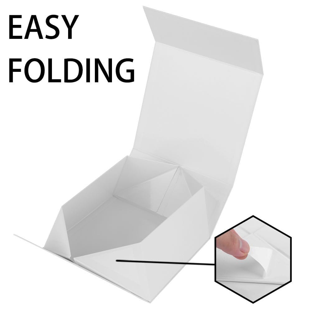 PLINJOY Magnetic Gift Box 15 Pack White Small Gift Box with Lids Closure in Bulk, Luxury Cardboard Gift Boxes for Presents,Bridesmaid Proposal,Packaging for Small Business,Parties,Bulk 6x6x3