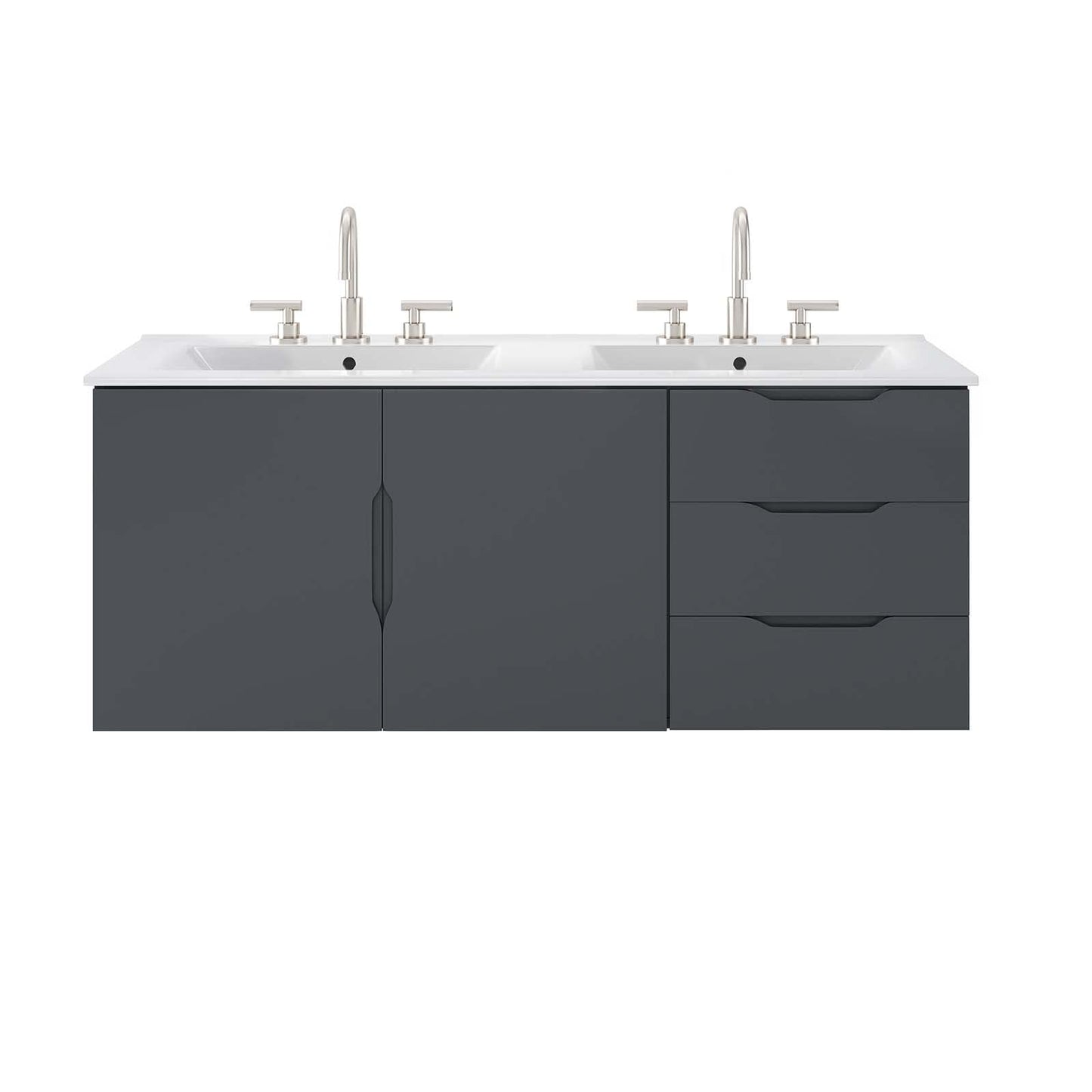 Modway Vitality 48" Double Sink Bathroom Vanity, Gray White