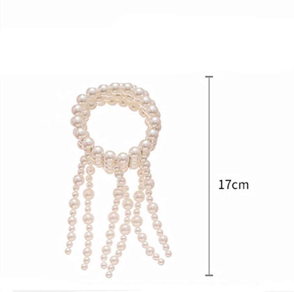 Sither Layerd Pearls Bracelet for Women Boho Large Pearls Stretch Bracelet Jewelry Set for Halloween Christmas Gift