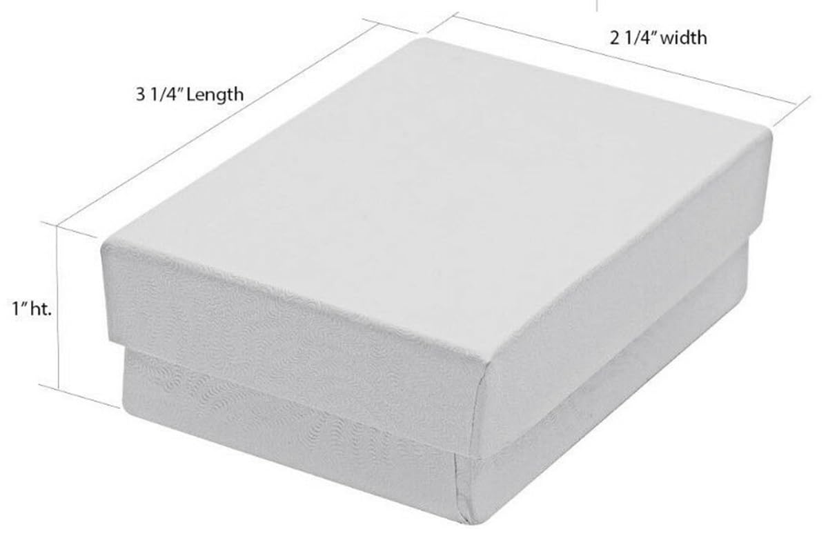 RJ Displays 25 Pack Cotton Filled Swirl White Paper Cardboard Pocket Watch Jewelry Gift Boxes, Retail Packaging Case for Pocket Watches and Small Jewelry Storage Display, Size #32 3 x 2 x 1 Inch