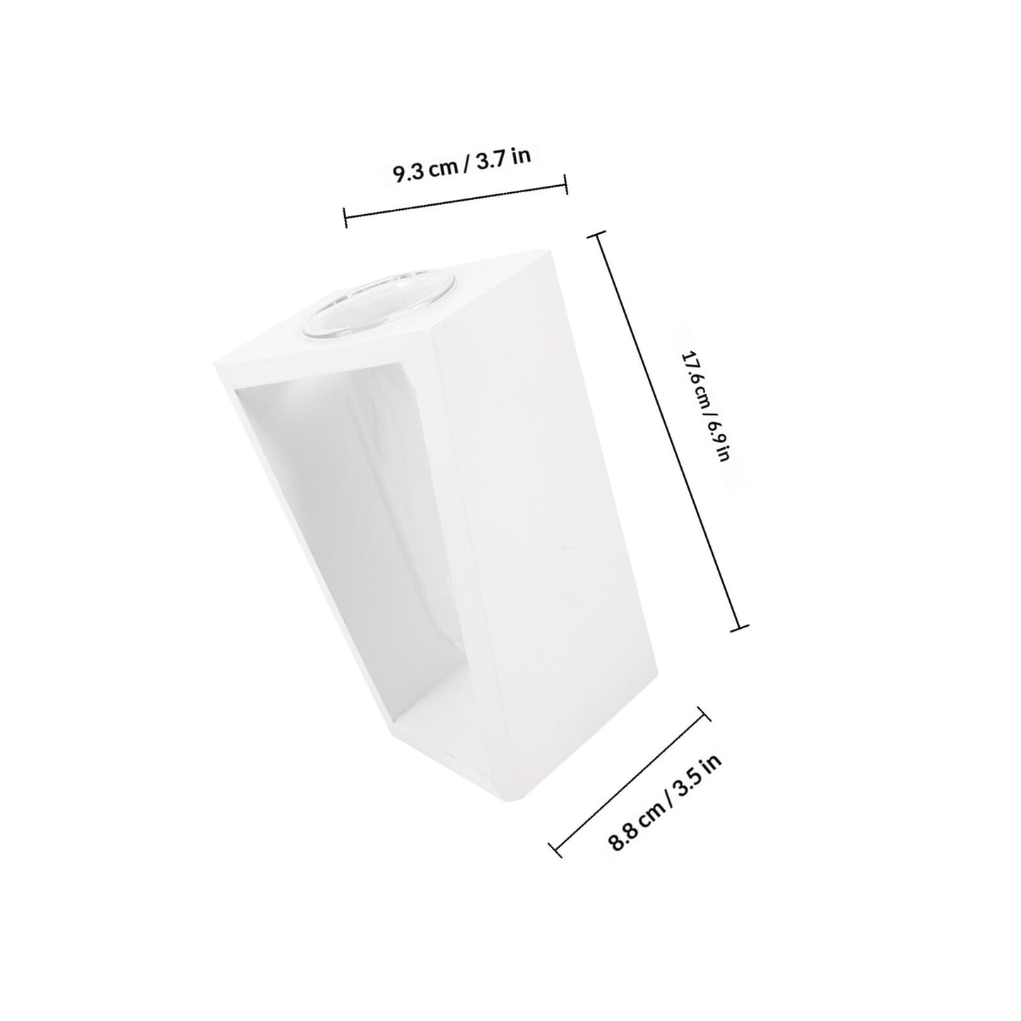 Holibanna Wood Frame Test Tube Propagation Vase, Nordic Style Glass Plant Terrarium with White Stand for Hydroponic Indoor Home Décor and Green Plant Display