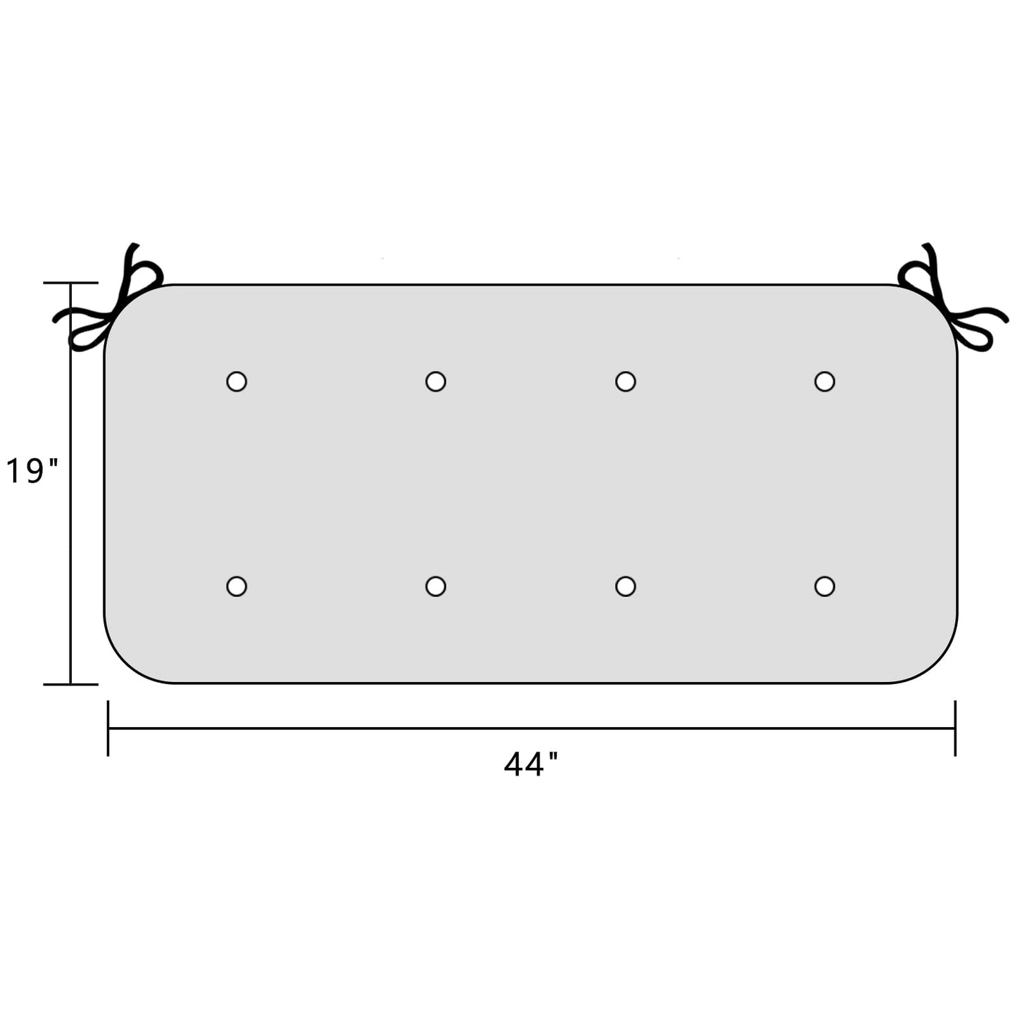INFBLUE Tufted Bench Cushion for Outdoor Furniture Patio Swing Cushions Overstuffed Outdoor Loveseat Cushions with Round Corner (44'' x 19'' x 5'', Black Stripes)