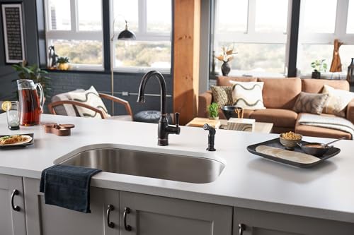 Moen Noell Mediterranean Bronze Single-Handle Kitchen Faucet with Side Sprayer, 87506BRB