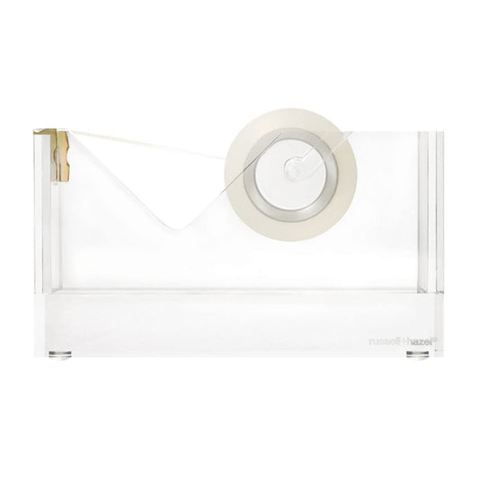 russell+hazel Acrylic Tray Bundle, Office Supplies, with Bloc Tray, Tape Dispenser, Mini Collator, 3 Pieces