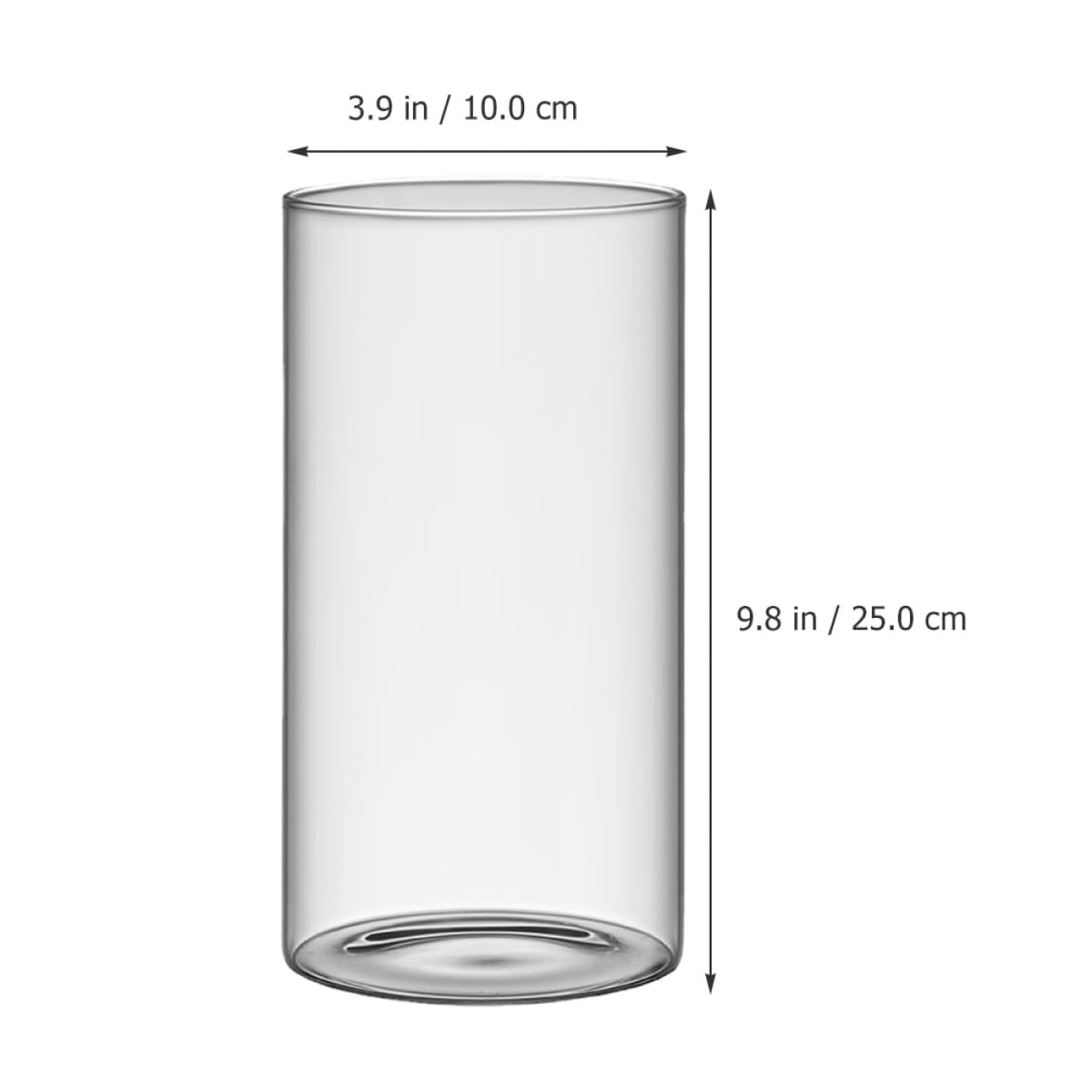 VALICLUD Glass Cylinder Vase 10x25cm High Borosilicate Hydroponic Flower Vase Decorative Glass Terrarium for Indoor Plants and Flower Arrangements