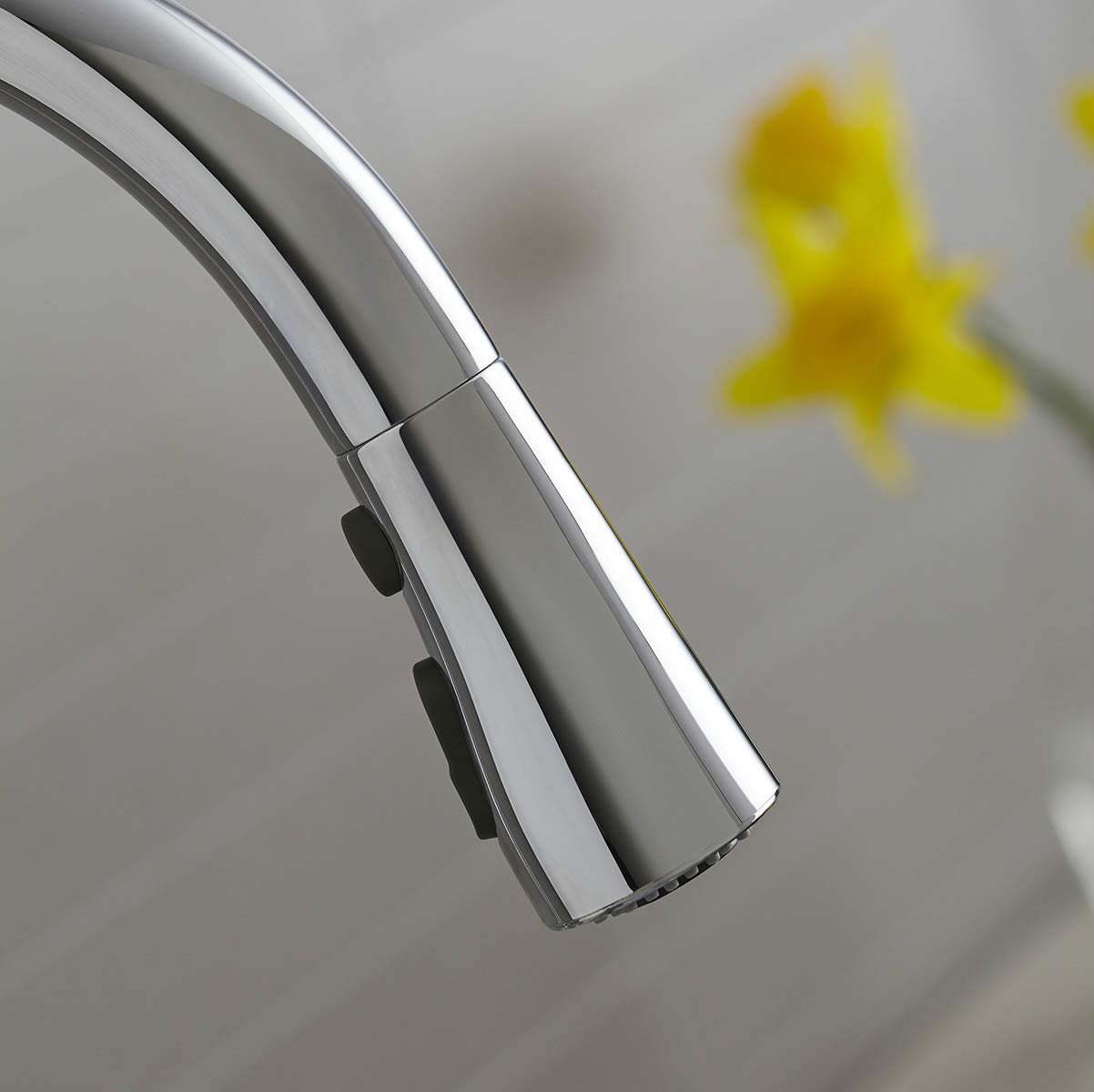 KOHLER 649-CP Simplice Pull Down Kitchen Faucet, 2-Spray Faucet, Kitchen Sink Faucet with Pull Down Sprayer, Polished Chrome