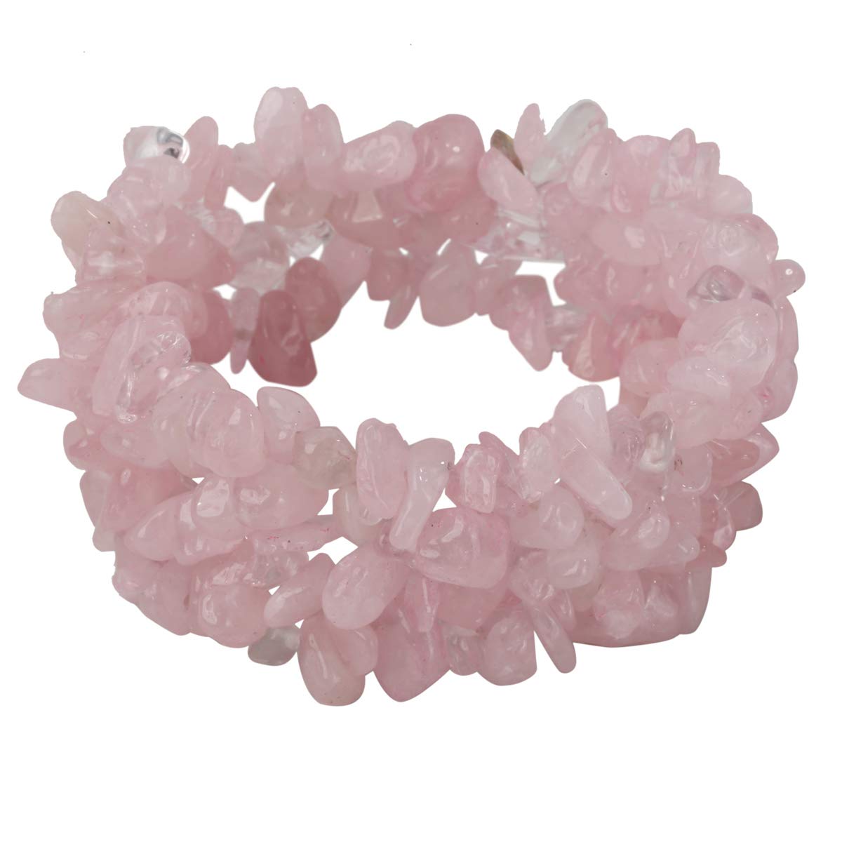 YACQ Gemstone Stretch Cuff Bracelet 5 Layer Braided Birthstone Celestial Chunky Chakra bracelet Handmade Jewelry for Women Wife Girlfriend Mom 7.5" (rose-quartz)