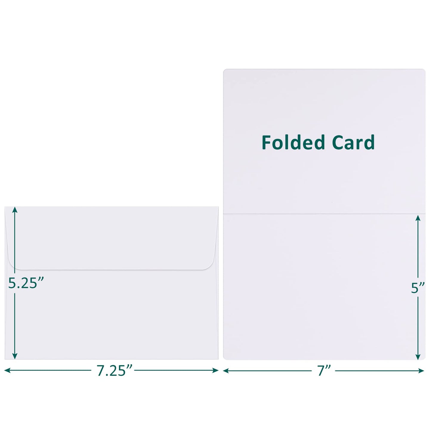 Eupako 50 Pack White-Blank-Cards-and-Envelopes-5x7-Heavyweight-Folded-Cardstock-and-A7-Envelopes-Self-Seal for DIY Greeting Cards, Invitations, Wedding, Baby Shower, Birthday