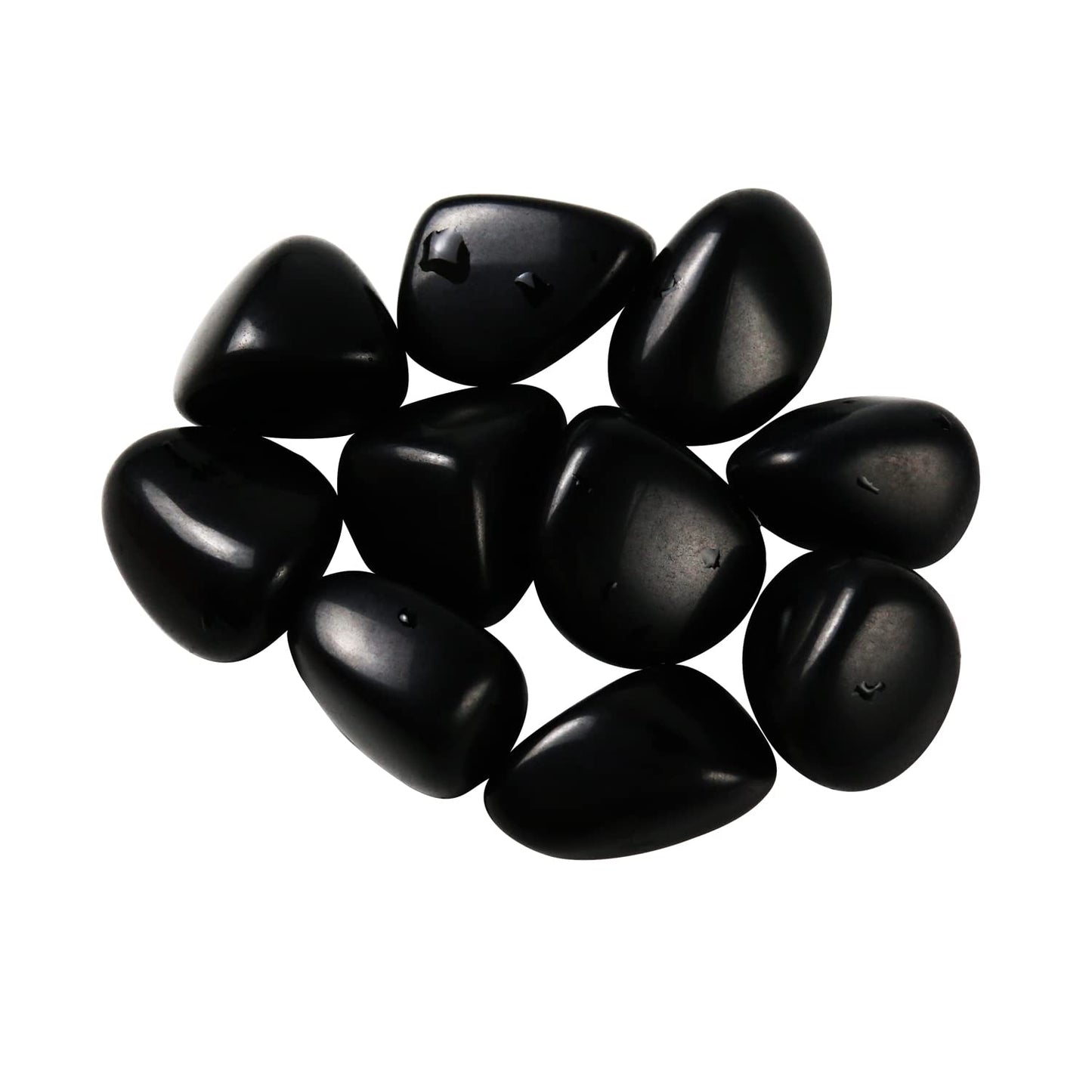 Tumbled Polished Natural Black Obsidian Stones, Crystals and Healing Stones Quartz Bulk for Wicca, Reiki, Healing Energy, Chakra Stones, Witchcraft Supplies(10Pcs)