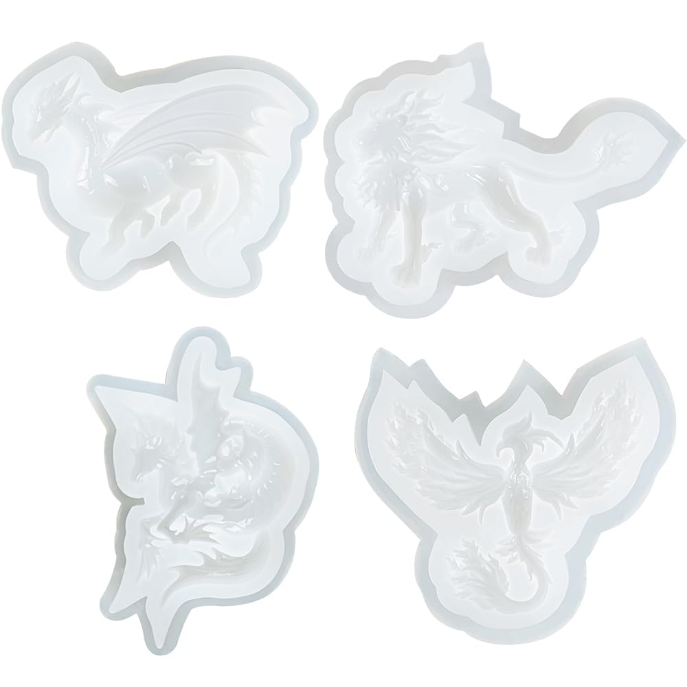 FUNSHOWCASE Fantasy Animal Silicone Molds Creature for Polymer Clay Craft, Sugarcraft Fondant Cake Decorationg, Epoxy Casting, UV Resin Jewelry Making