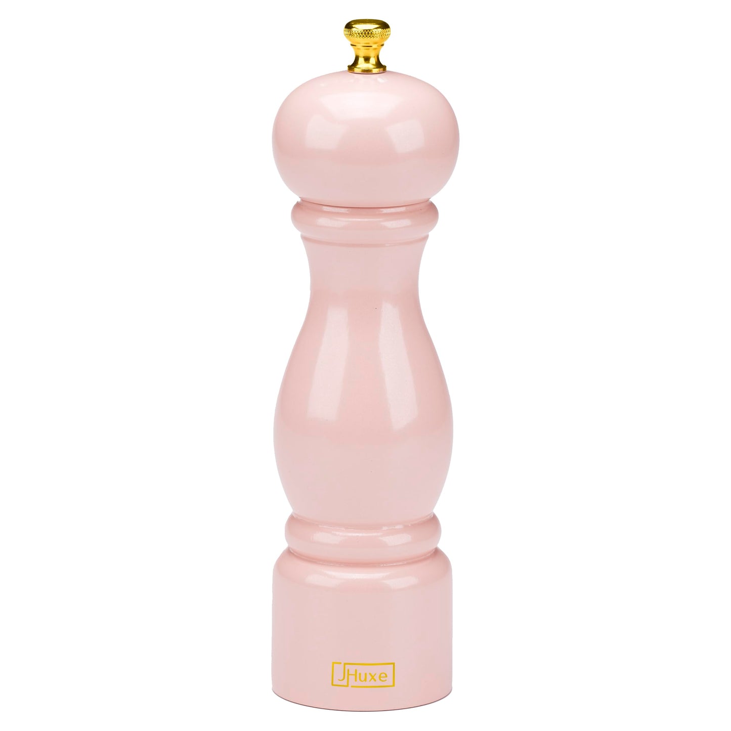 JHuxe Rose Pink Salt Pepper Grinder Mill, 8 Inch Classic Wood Manual Salt Pepper Grinder, Adjustable Wooden Peppermill, Refillable Pepper and Salt Mill, Best Mama's Day Gifts for Mom from Daughter Son