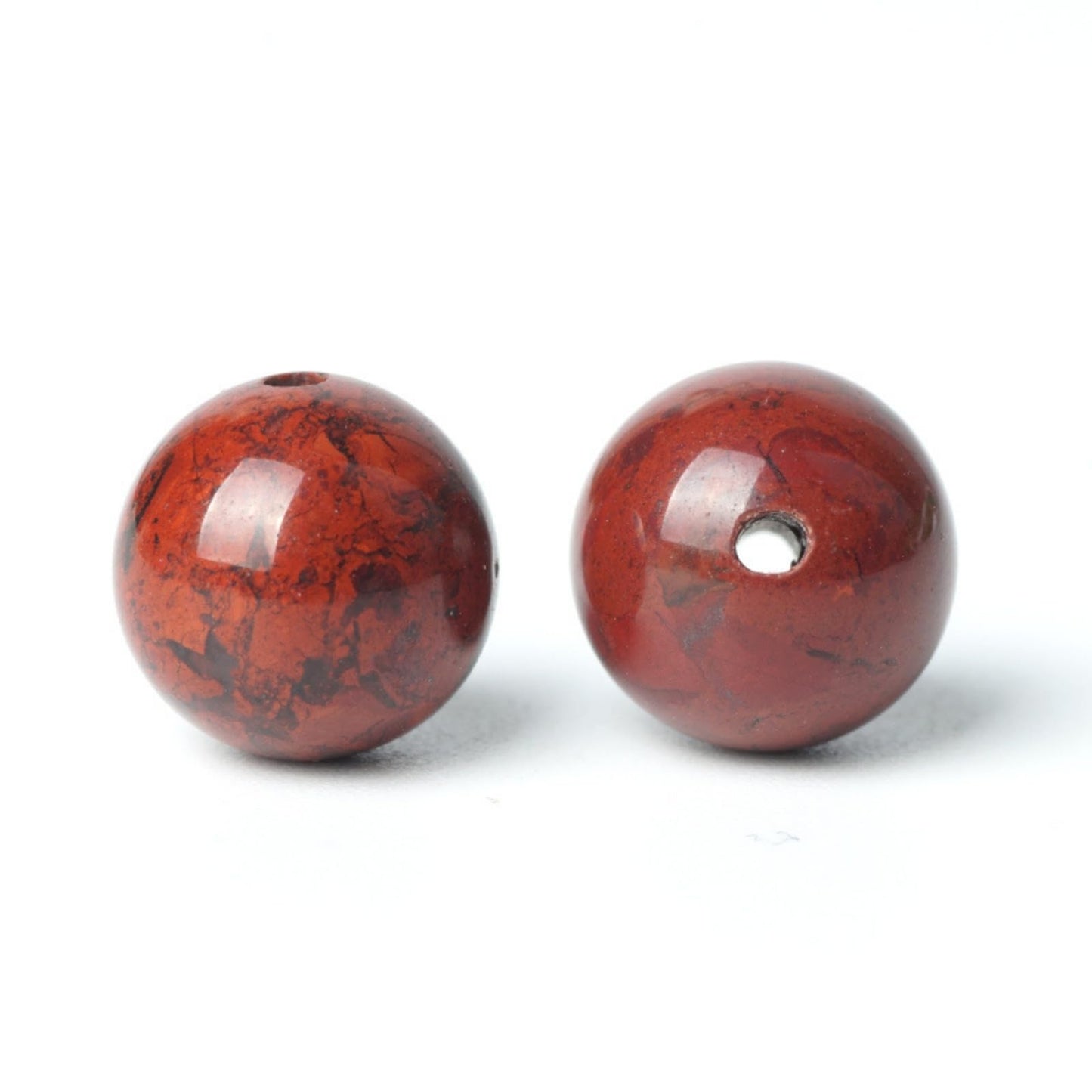 100Pcs Natural Stone 6mm Red Blood Jasper Round Loose Gemstone Energy Healing Beads Hole Size 1mm DIY Smooth Beads for Bracelet Necklace Earrings Jewelry Making