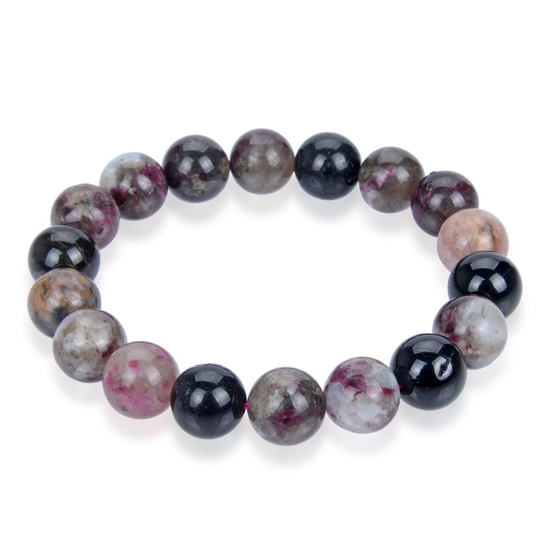 Adabele Real Natural Multi Colors Tourmaline Gemstone Beaded Bracelet 7 Inch Stretch Chakra Healing Crystal Stone Women Mom Gift (Unisex) GB10-A51