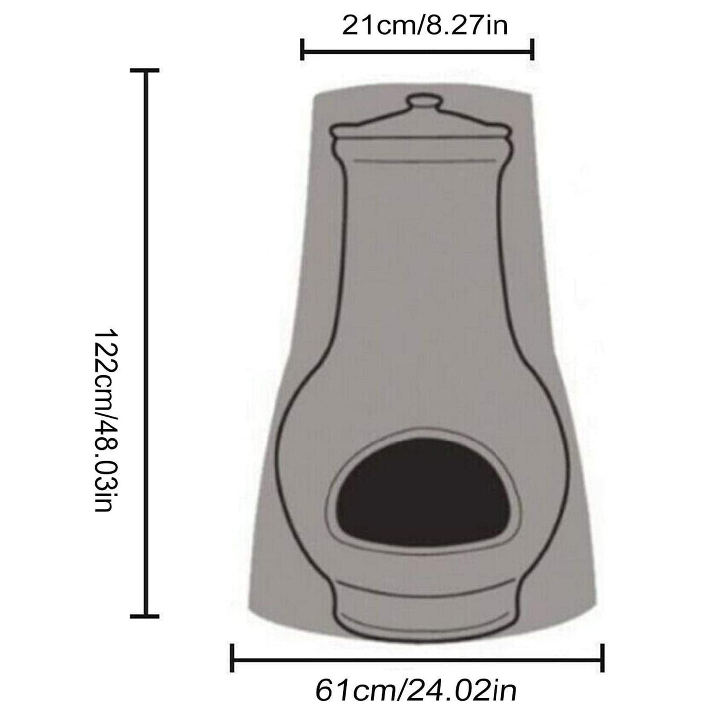 Chiminea Covers Waterproof, Protective Fire Pit Heater Cover, Outdoor Patio Chiminea Caps, Outdoor Patio Chiminea Covers Durable Wood Burning Chimineas Covers for Clay Chiminea (Black)
