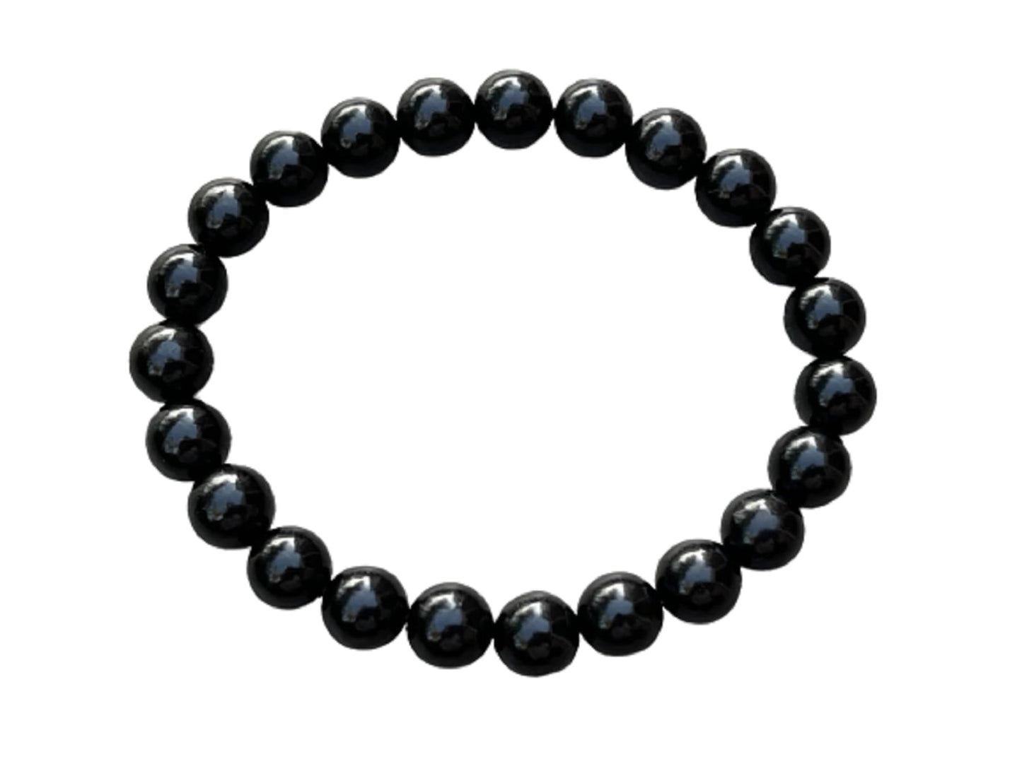 GAF TREASURES Black Obsidian Crystal Bead Bracelet 8mm, Genuine Black Obsidian Stretch Gemstone Bracelet, Healing Crystal Bracelet, Gift for Men & Women (1)