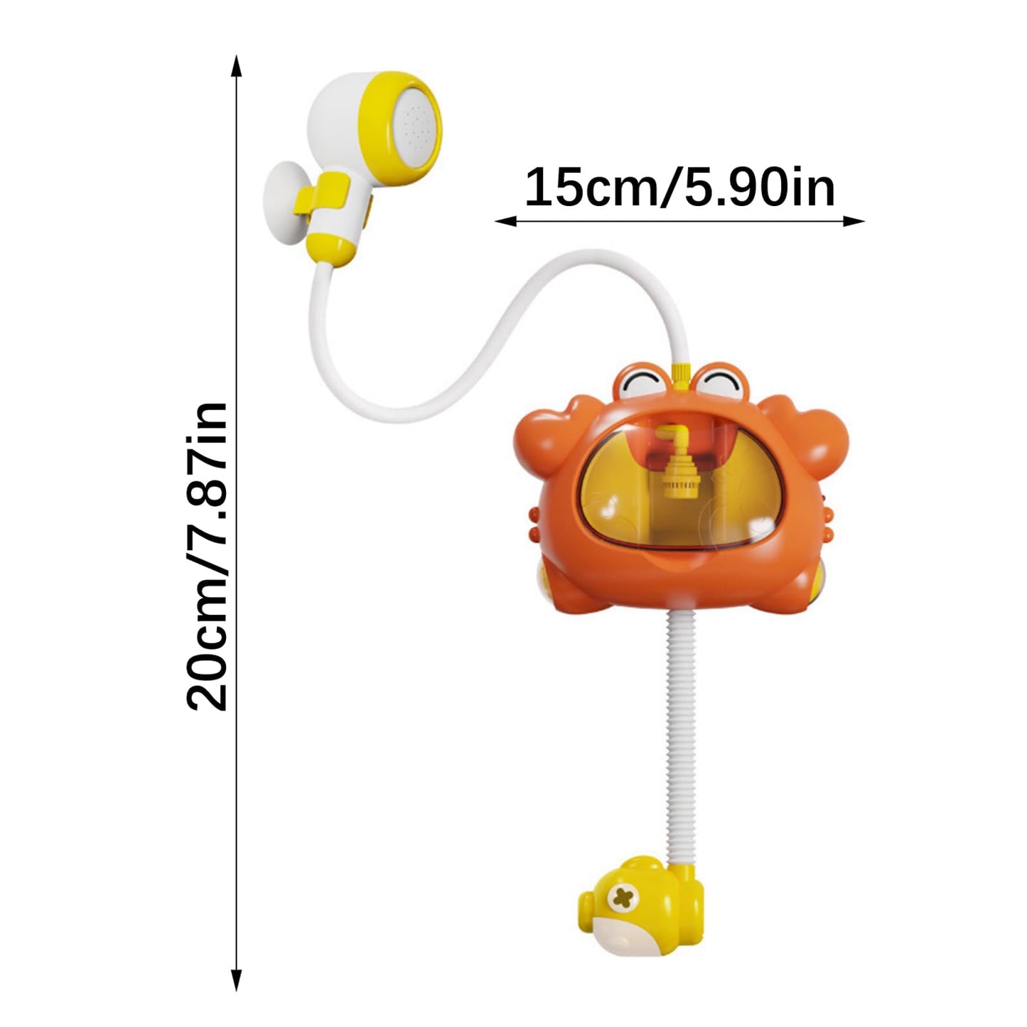 Interactive Crabs Shower Head Toy Bubble Blower with Music and Light for Toddler Bathtub Fun Entertainment Bath Play LED Light Bath