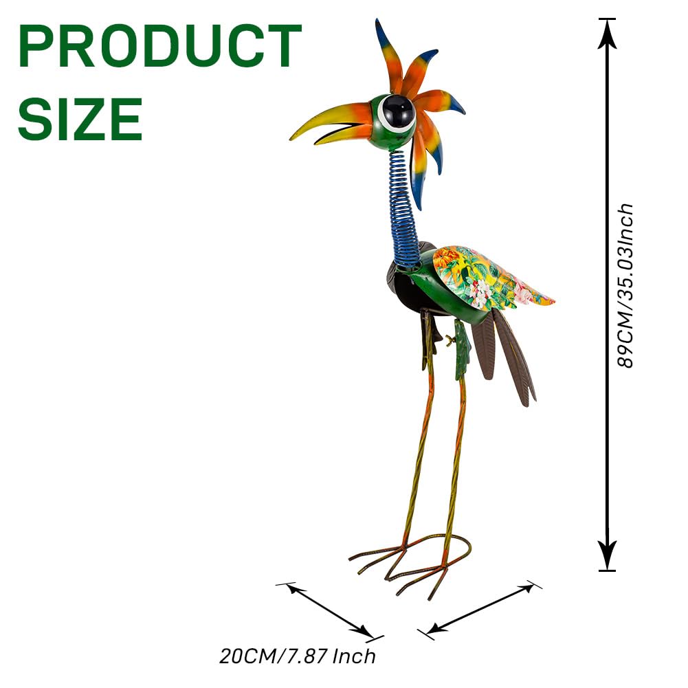 ViteenLight Metal Bird Sculpture,35" Bird Decor Yard Statue Decorations Outdoor,Funny Sculpture for Patio, Lawn, Backyard,Housewarming Present for Mom, Friends