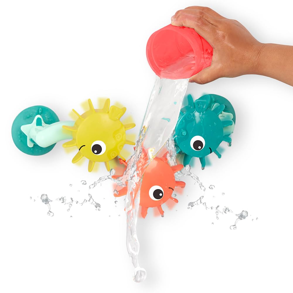 B. toys - Bath Pump Toy - Submarine Waterplay Set - 2 Pump Modes (Battery + Manual) - Drip Cup, Spinners & Gears - 10 Months + - Wonder-Full Waterworks