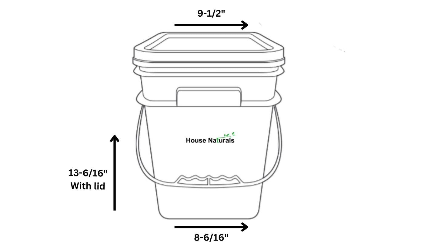 House Naturals 4 Gallon Square Food Grade Bucket Pail with Plastic Handles and Lid (Pack of 3) Made in USA containers (Blue)