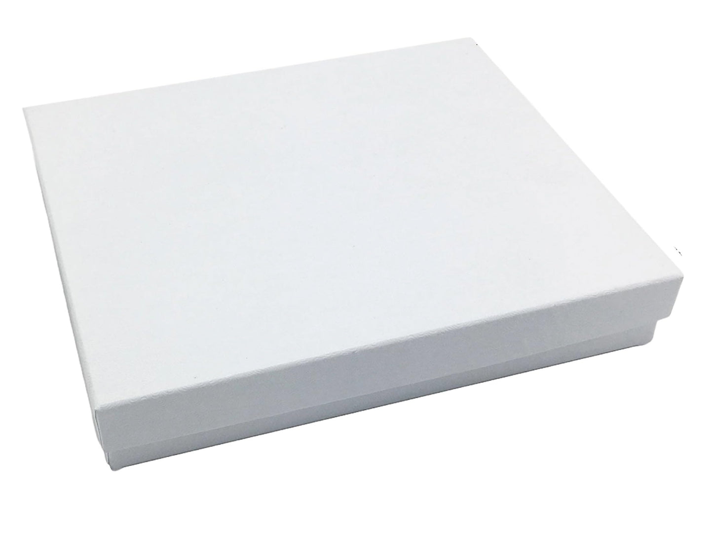 RJ Displays 15 Pack Swirl White Cotton Filled Paper Cardboard Jewelry Necklaces, Bracelets, Jewelry Sets, Watches, Belt Buckles Gift Packaging, and Retail Display Boxes Size: 7" x 5" x 1-1/8" Inch