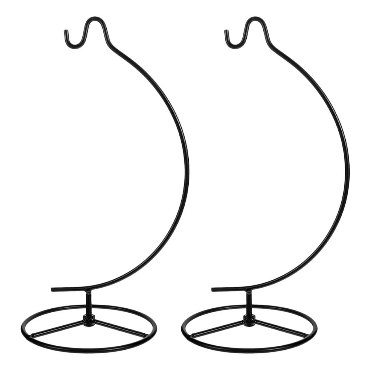 KICHOUSE 2pcs Metal Hanging Terrarium Stand with Wire Hook for Air Plant Holder and Glass Globe Display, Moon-shaped Iron Ornament Rack for Home Décor and Wedding Decoration