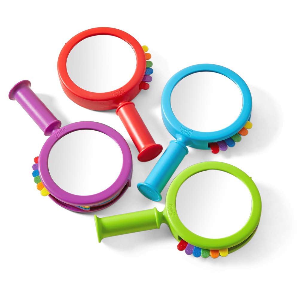 hand2mind See My Feelings Mirror, Play Therapy Toys, Mindfulness for Kids, Emotional Regulation Activities, Social Learning Supplies, Calm Down Corner Set, Set of 4