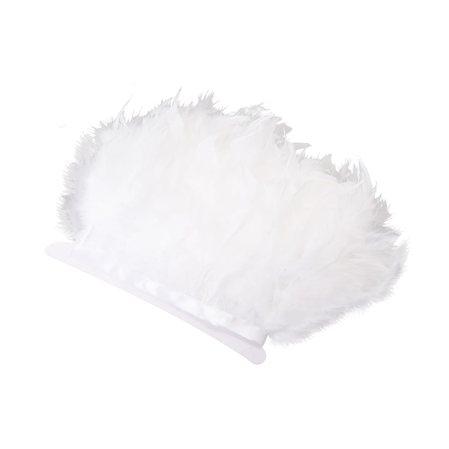 White Turkey Feathers Fringe Trim 5 Yards 4-6inch Fluffy Feather Trim Fashion Dress Sewing Crafts for DIY Handbag Costumes Wedding Decoration