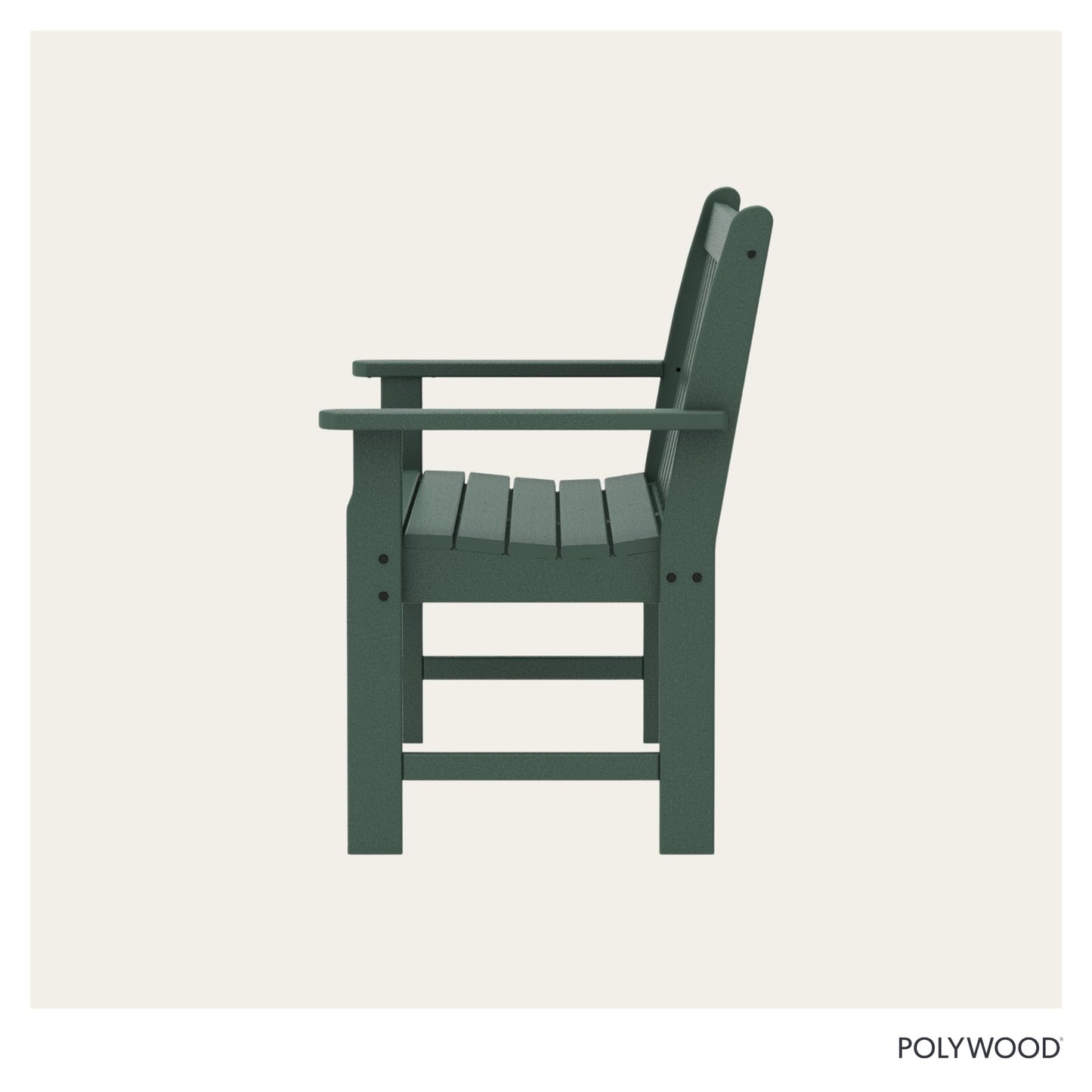 POLYWOOD Vineyard 48" Outdoor Patio Bench, Green