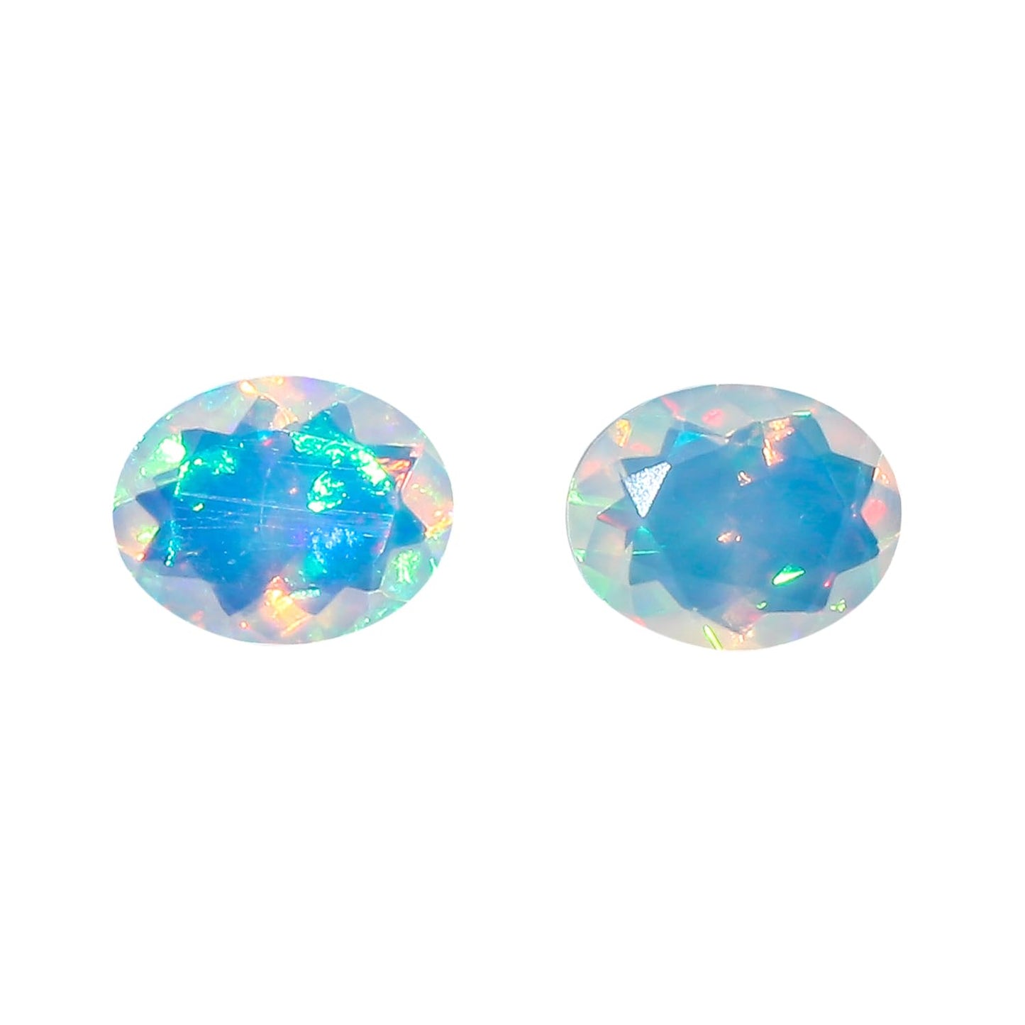 Yashee 2 Pcs,10x8 MM, Natural Ethiopian Opal Crystal,Brilliant Cut, Oval Shape, Jewelry Making Supply, Chakra Energy Healing Gemstone, Real Top Grade Crystal, Birthstone, Wholesale deal