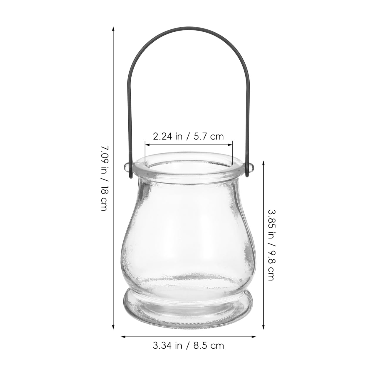 Cabilock 8PCS Hanging Candle Holder, Clear Glass Tealights Candle Holder with Handle, Decorative Succulent Vase Hanger Air Plants Terrariums for Christmas Festival Party Wedding Indoor Outdoor Decor