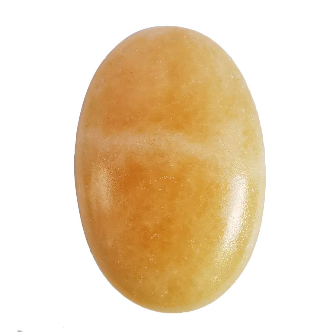 Loveliome Natural Ice Yellow Jade Oval Polished Worry Stones, Healing Crystal Indoor Fountain Stones Massage Energy Anxiety Relief Items
