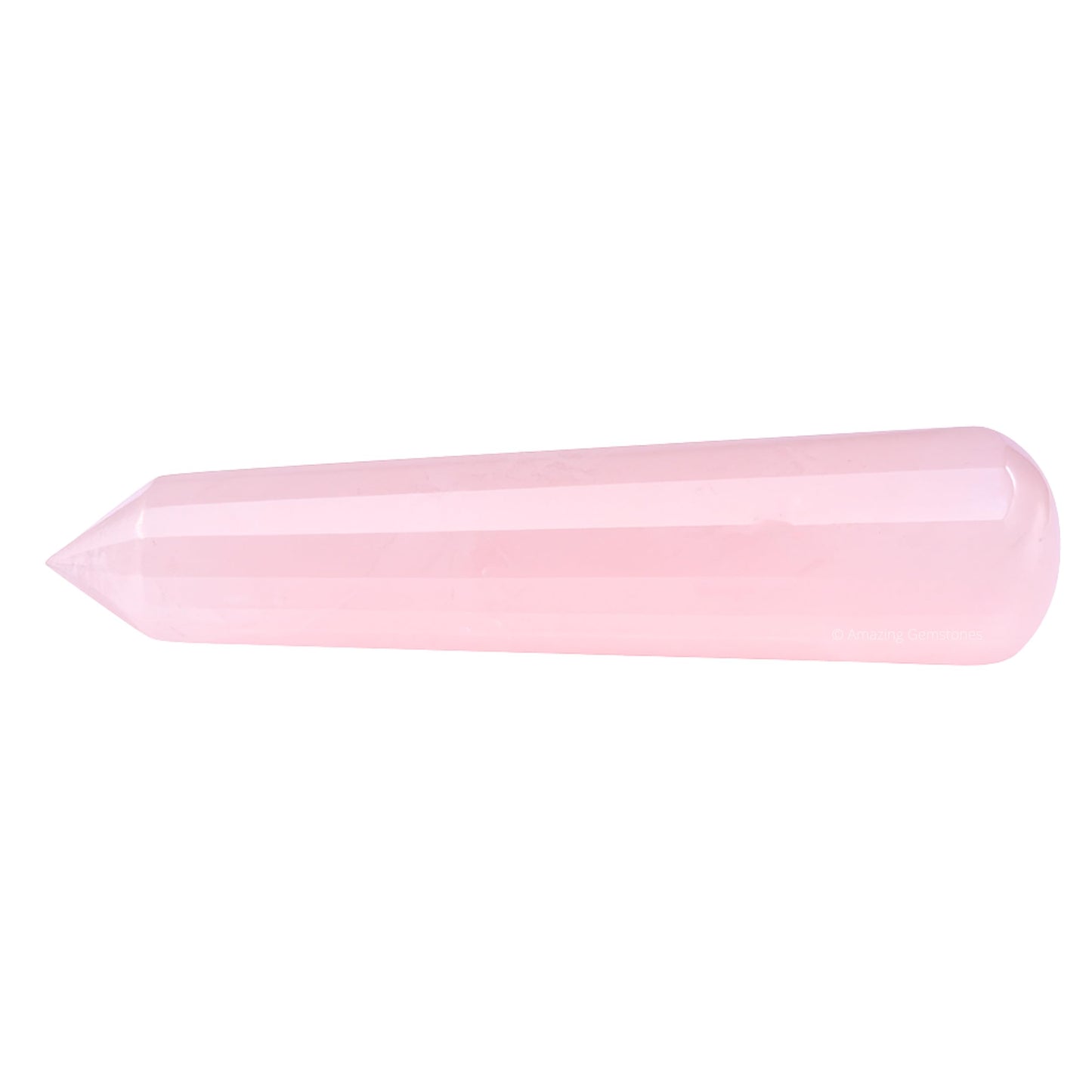 Amazing Gemstone Rose Quartz Crystal Wand Massage Stick - Pelvic Wand Gua Sha for Adults - Crystals and Healing Stones Massage Wands for Adults Gifts (Pointed)