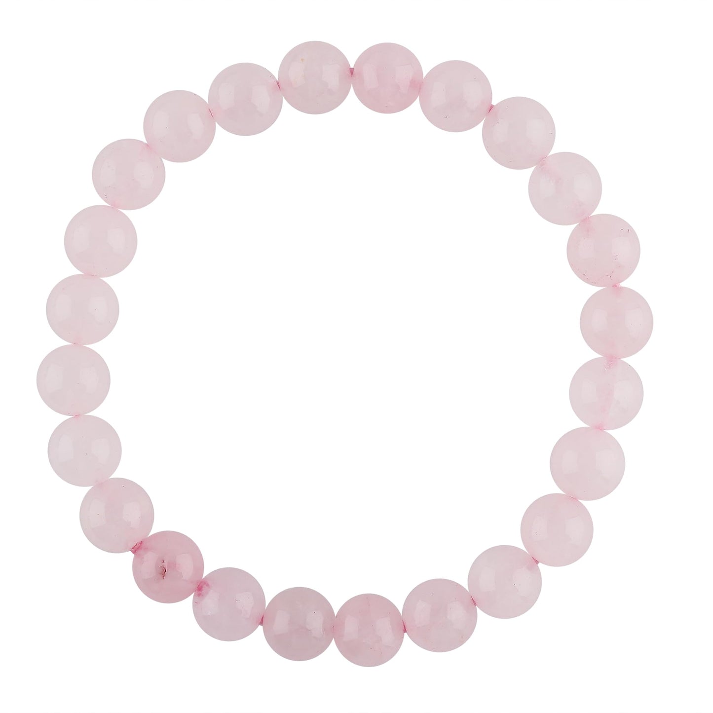 CRYSTALIS Rose-Quartz Elastic Stretch Bracelet, Natural Beads, Chakra Healing Jewelry for Men & Women, Adjustable Bracelet, Gift Giving Dainty Bracelet, 7.25 to 7.50 inch