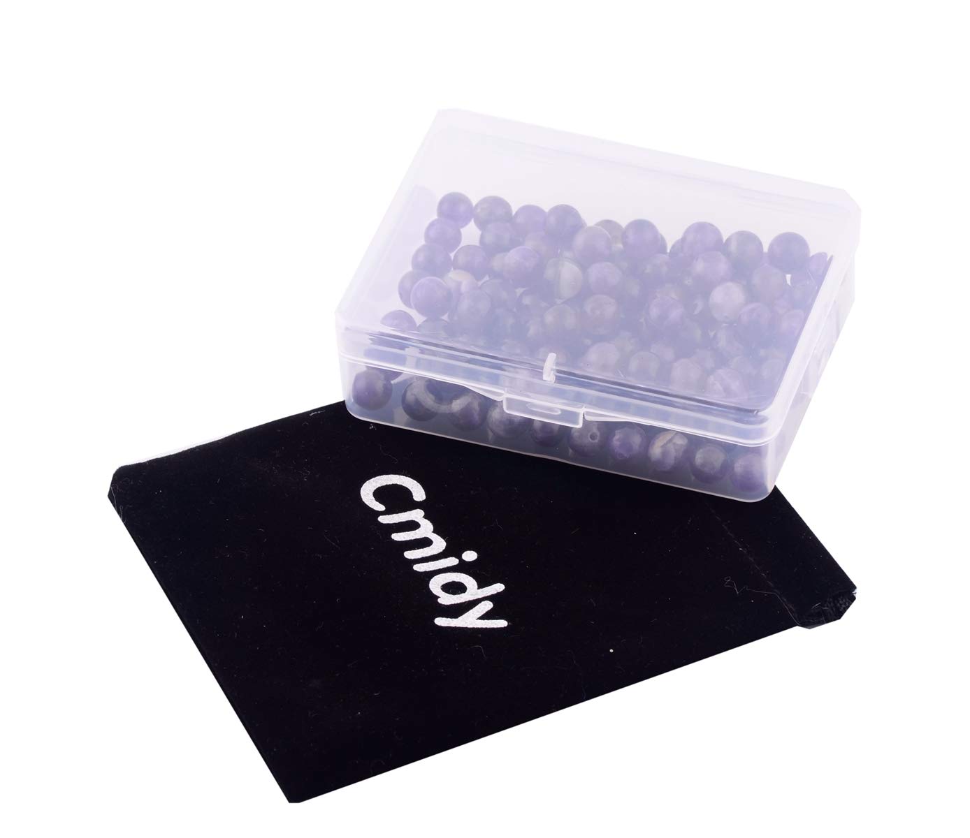 Natural Stone Beads 100pcs 10mm Amethyst Round Genuine Real Stone Beading Loose Gemstone Hole Size 1mm DIY Smooth Beads for Bracelet Necklace Earrings Jewelry Making (Amethyst, 10mm)
