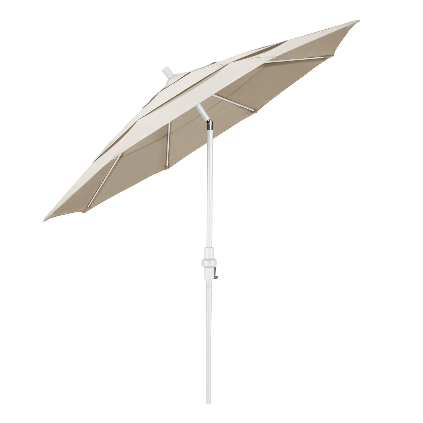 California Umbrella 11' Rd. Fiberglass Rib Patio Umbrella, Crank Lift, Collar Tilt, White Pole, Canvas (GSCUF118170-SA53-DWV)