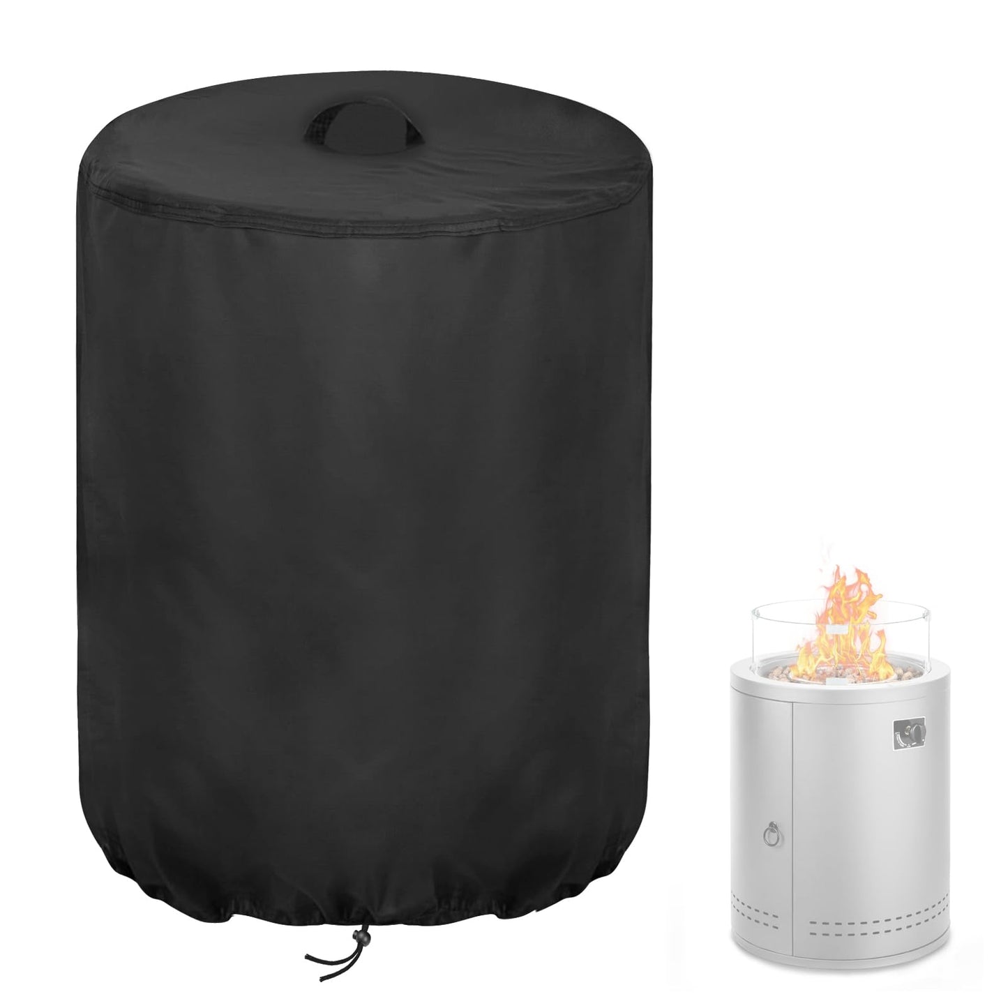 Aidetech Fire Pit Table Cover for Electactic 20" Smokeless, Waterproof Portable Fire Pit Cover, Outdoor Fire Tables Fireplace Covers-20 D x 24.5" H