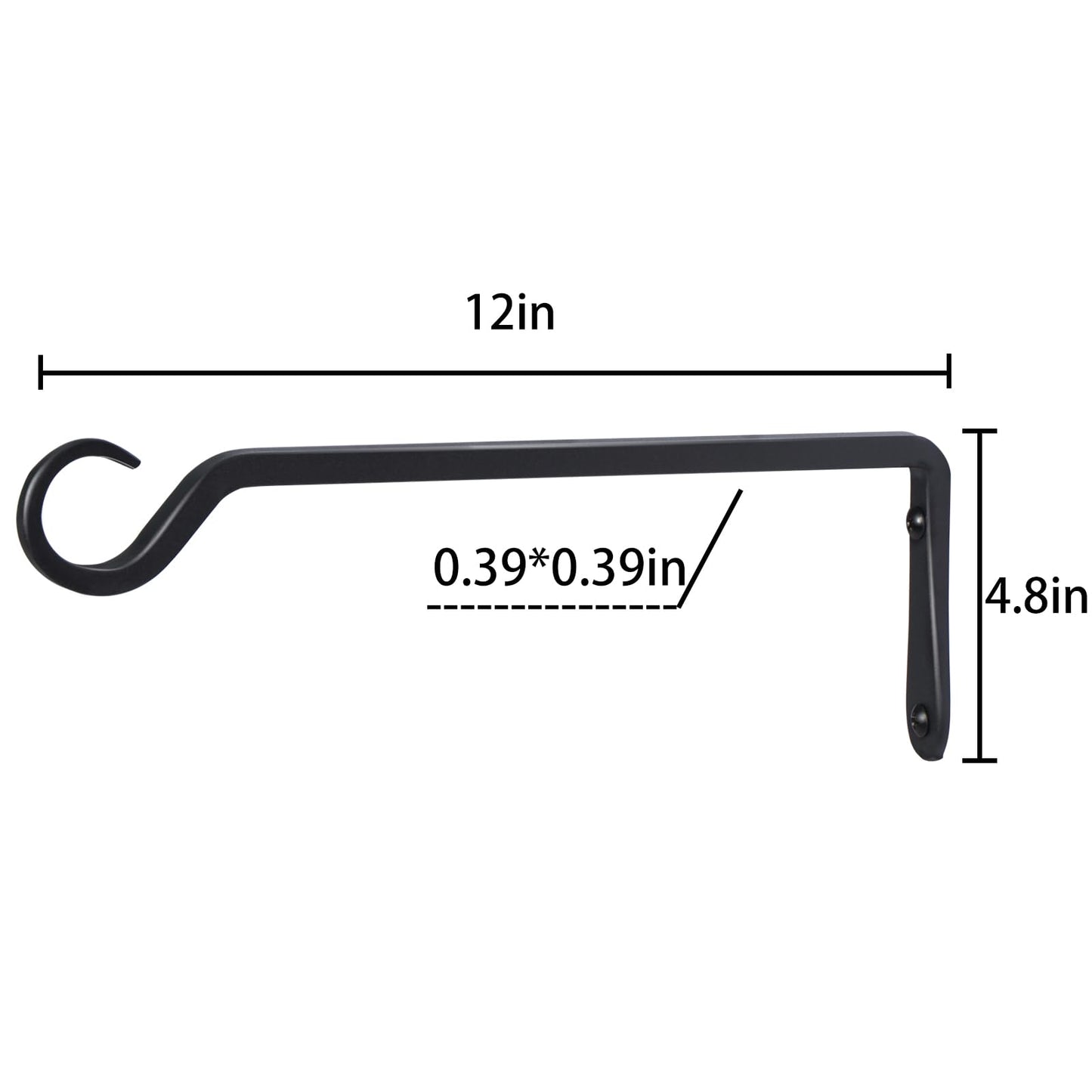 AILIN YELOKIE 12inch 4 Pack Plant Hanger, Sturdy Hanging Plant Hangers Outdoor, Bird Feeder Hanger for Bird Feeders, Planters, Lanterns, Wind Chimes Indoor Outdoor, Upgrade Black