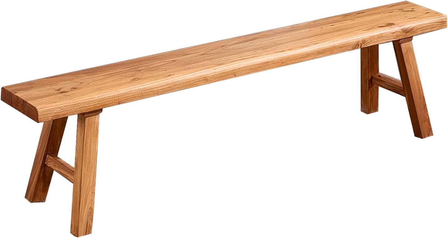 CANYIHB Front Entryway Bench Indoor Hallway Bedroom End of Bed Farm House Rustic Dining Table Vintage Narrow Noodle Bench Solid Wood (L 39.3″x10.2″W x 17.7″H)