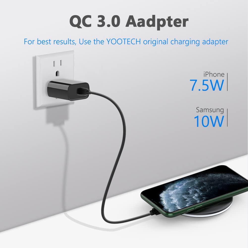 yootech Wireless Charger, 10W Max Wireless Charging Pad with Quick Adapter, Compatible with iPhone 17/17 Pro/17 Pro Max/Air/16/15/14/13/SE 2022/12/11/X,Samsung Galaxy S25/S24/S23, for AirPods Pro 3