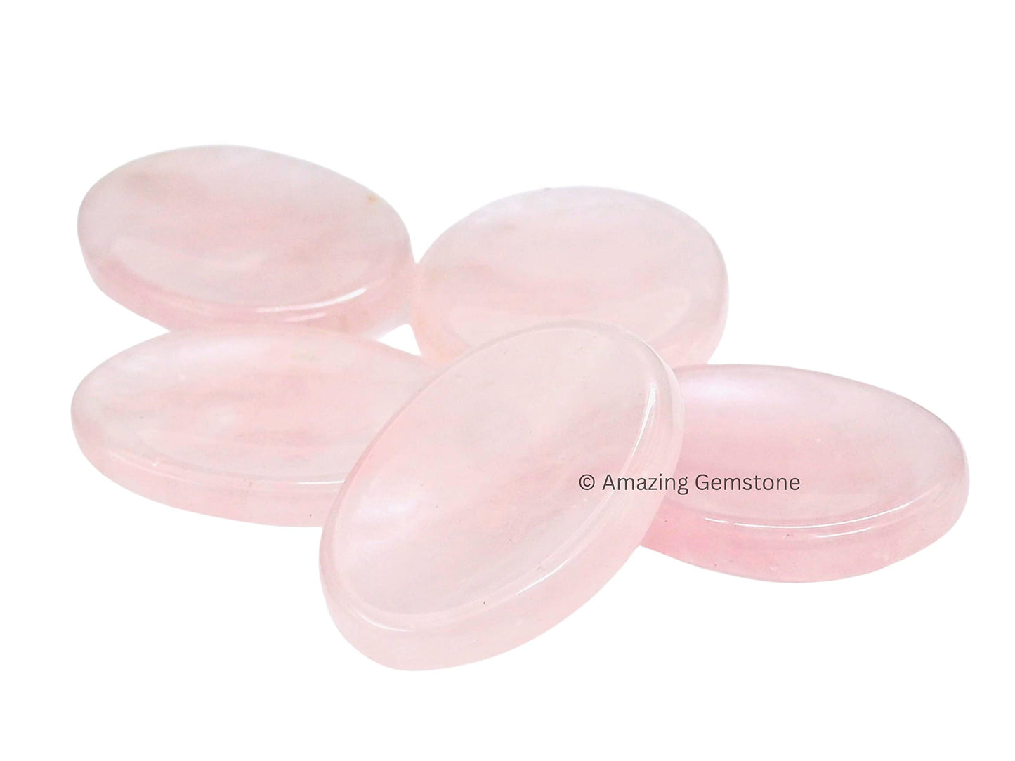 Amazing Gemstone Rose Quartz Worry Stone Crystals and Healing Stones - Worry Stones for Stress Relief Gifts - Piedra Crystal Fidget for Meditation - Unique Stocking Stuffers and Birthday Gifts