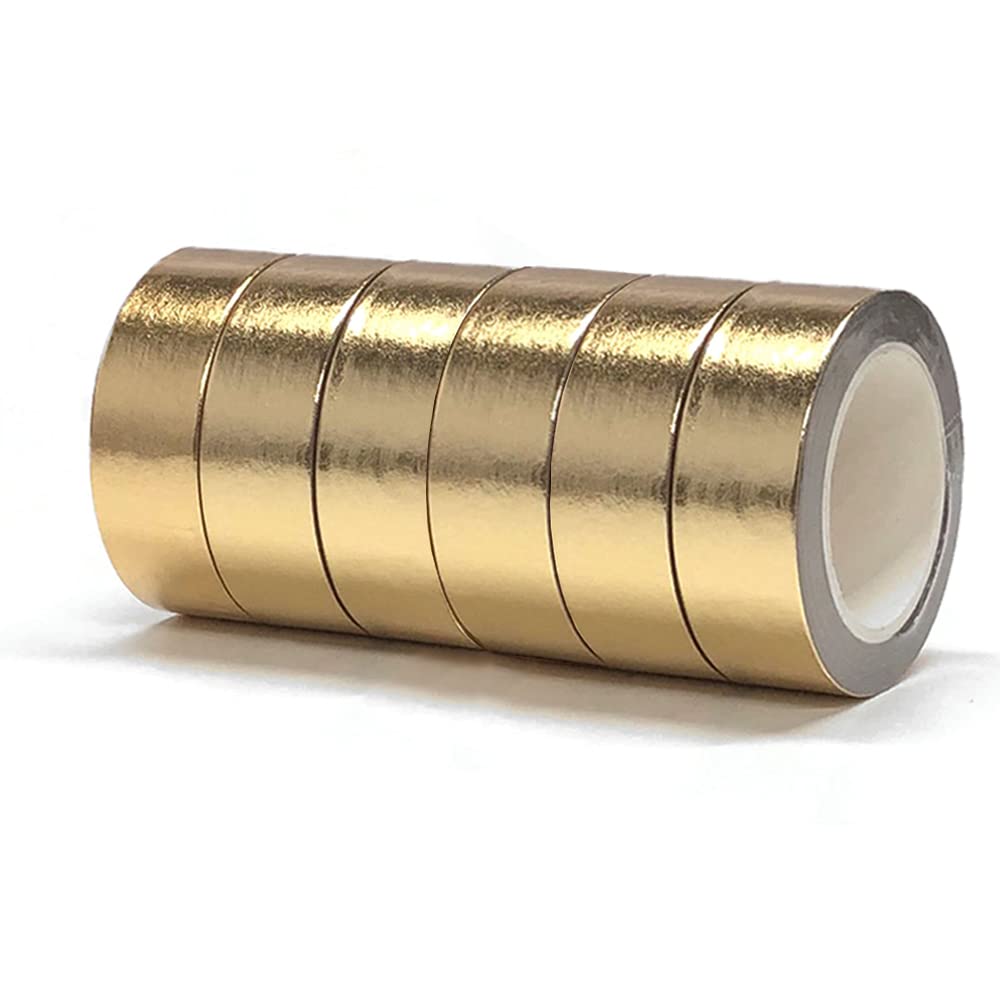 CIAJIE Solid Foil Washi Tape, Decorative Self Adhesive Masking washi Tape,Graphic Art Tape,Washi DIY Graphic Tape Wrapping for Crafts Decoration 5/8" x 393 inches