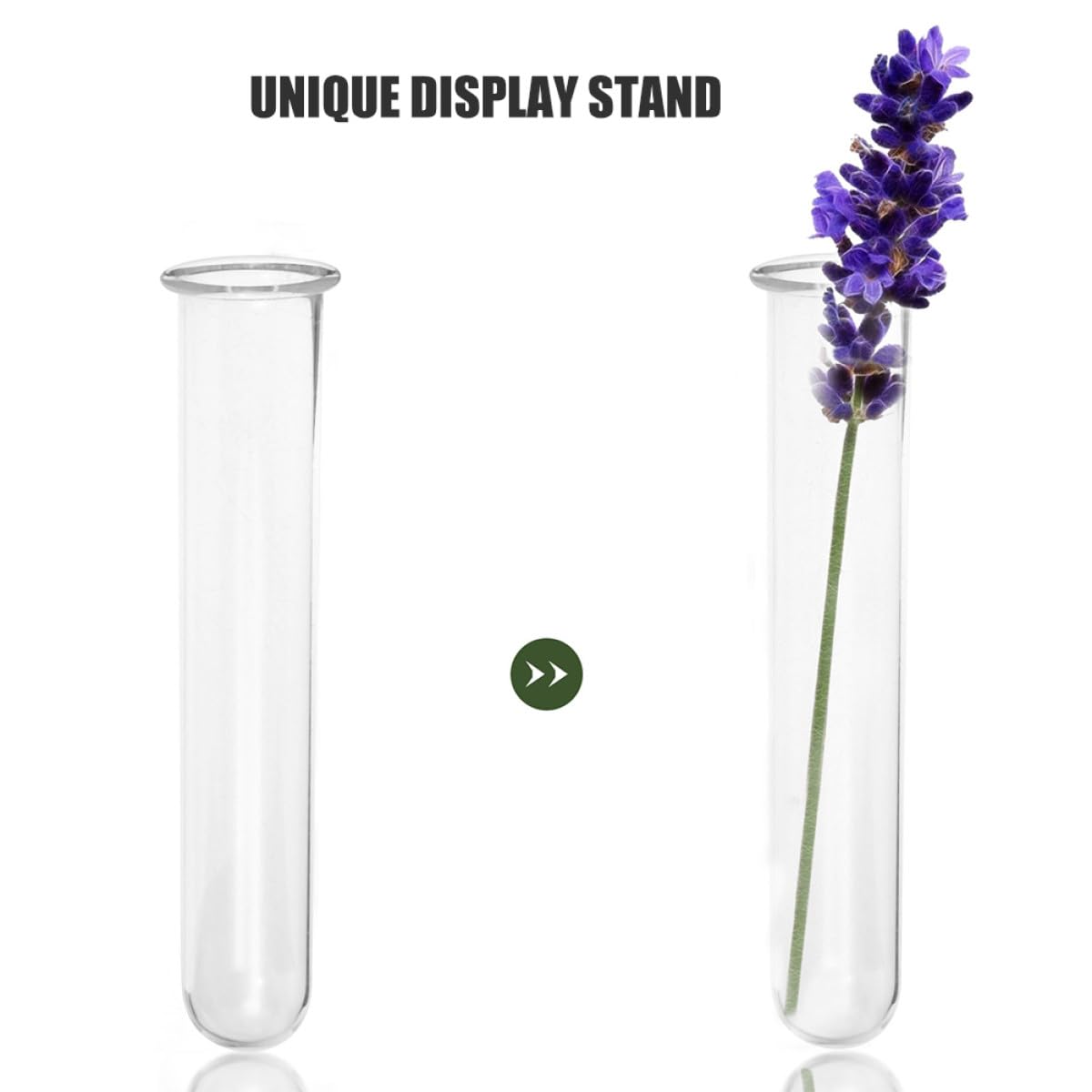 BUTIFULSIC 4pcs Glass Test Tube Hydroponic Vases for Plant Propagation, Small Glass Containers for Desk Terrarium and Flower Display, 2.5x3x18cm