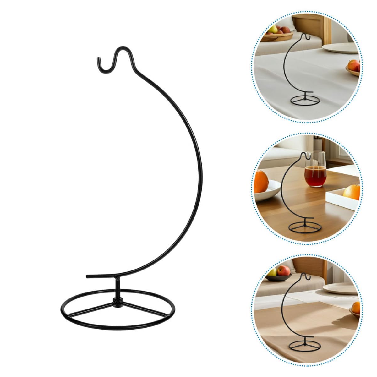 OSALADI 2pcs Moon-shaped Hanging Ornament Display Stand Metal Iron Air Plant Holder Indoor Home Décor Hanging Rack for Glass Globe Terrarium