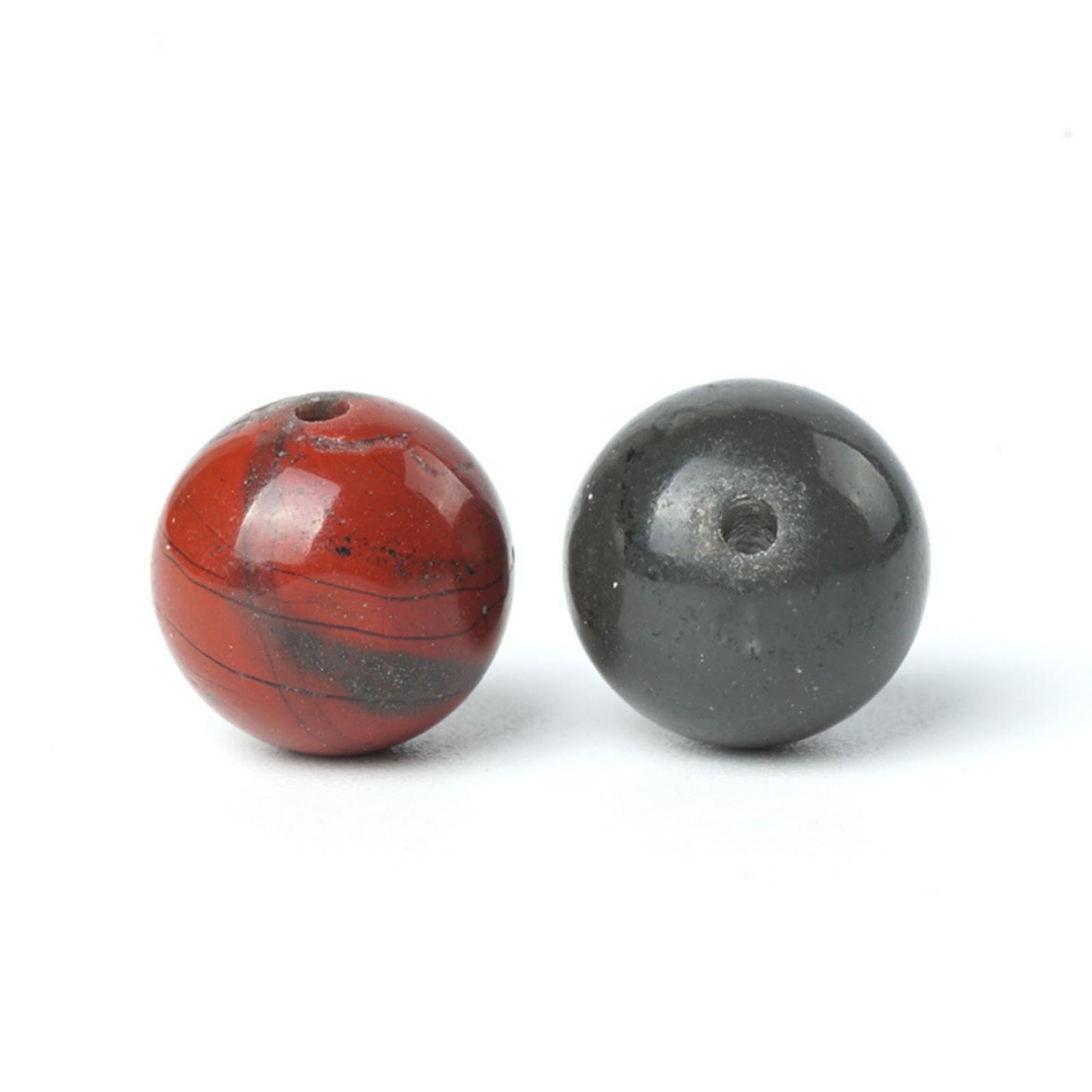 100Pcs Natural Stone 8mm African Blood Stone Round Loose Gemstone Energy Healing Beads Hole Size 1mm DIY Smooth Beads for Bracelet Necklace Earrings Jewelry Making
