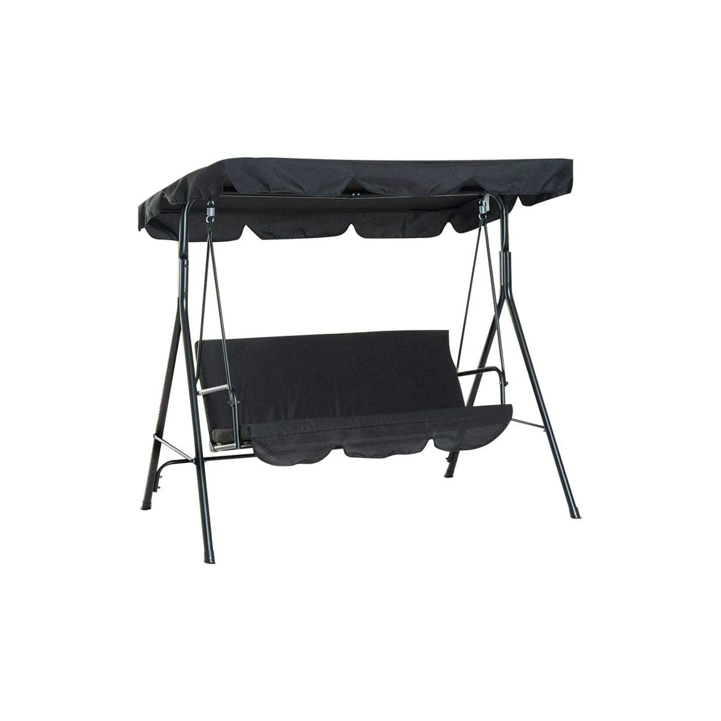 Waterproof Patio Swing Canopy Cover Set - Patio Swing Cushion Cover 3 Person Swing Seat Cover Replacement Anti Dust Protector 74.80 x 51.97 x 5.91 inch(Black)