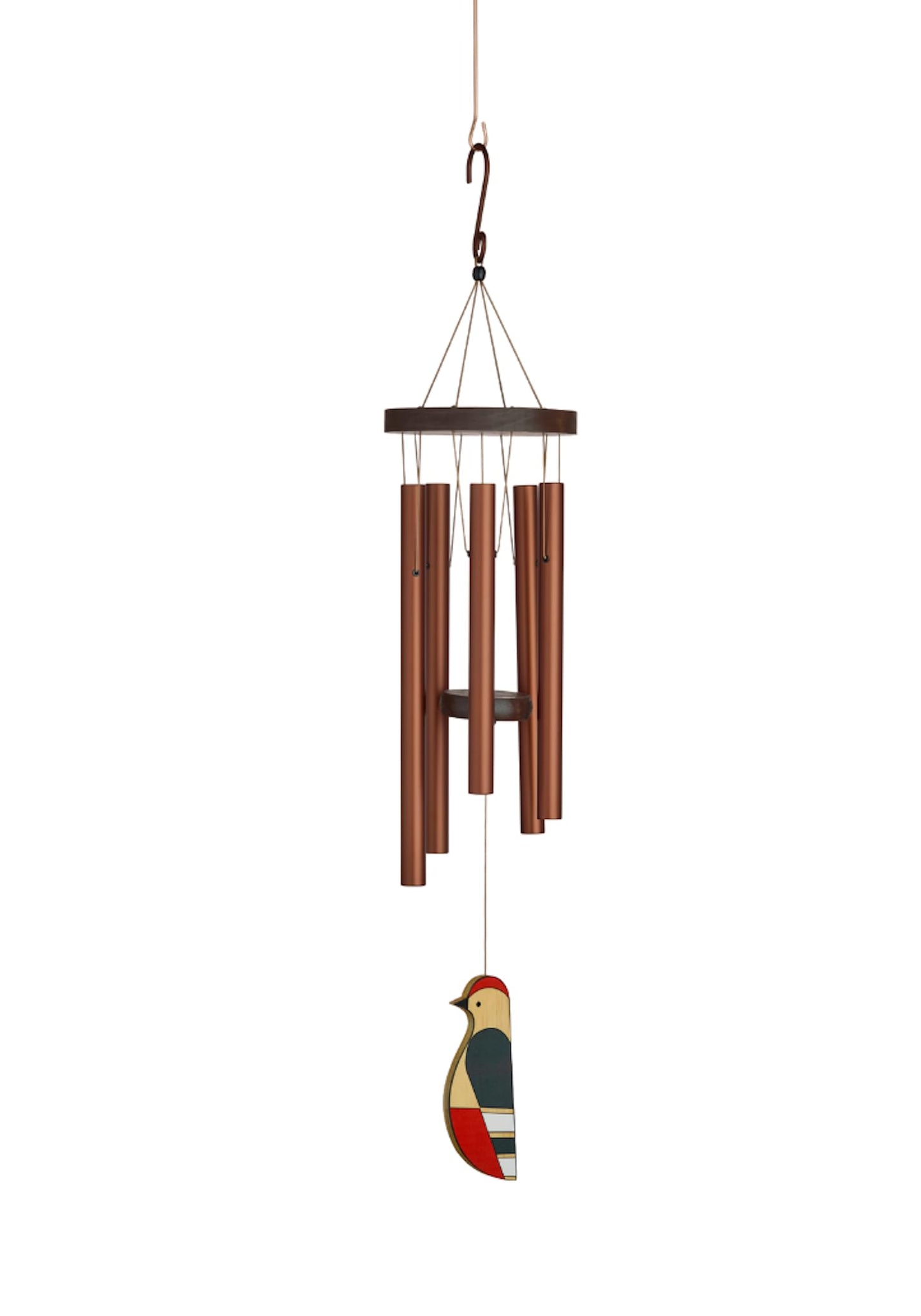 Red Carpet Studios Windchime Avian Echoes Garden Decor Precision-Tuned Aluminum Wind Chimes, 36" Long, Woodpecker
