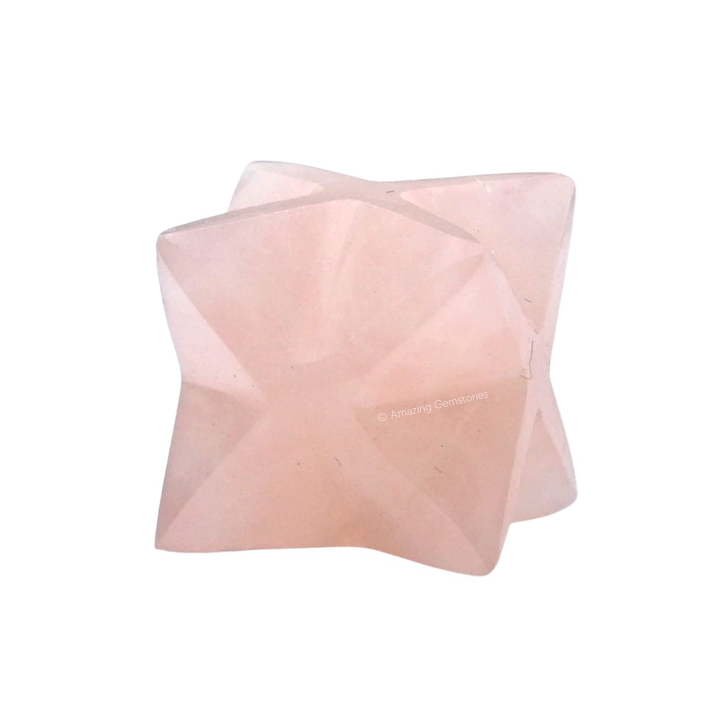 Amazing Gemstone Rose Quartz Merkaba Crystal - 0.75 Inches Metaphysical Merkaba Star for Meditation - Energetic Tetrahedron Crystal and Healing Stones for Spiritual Growth and Healing (15-20mm)