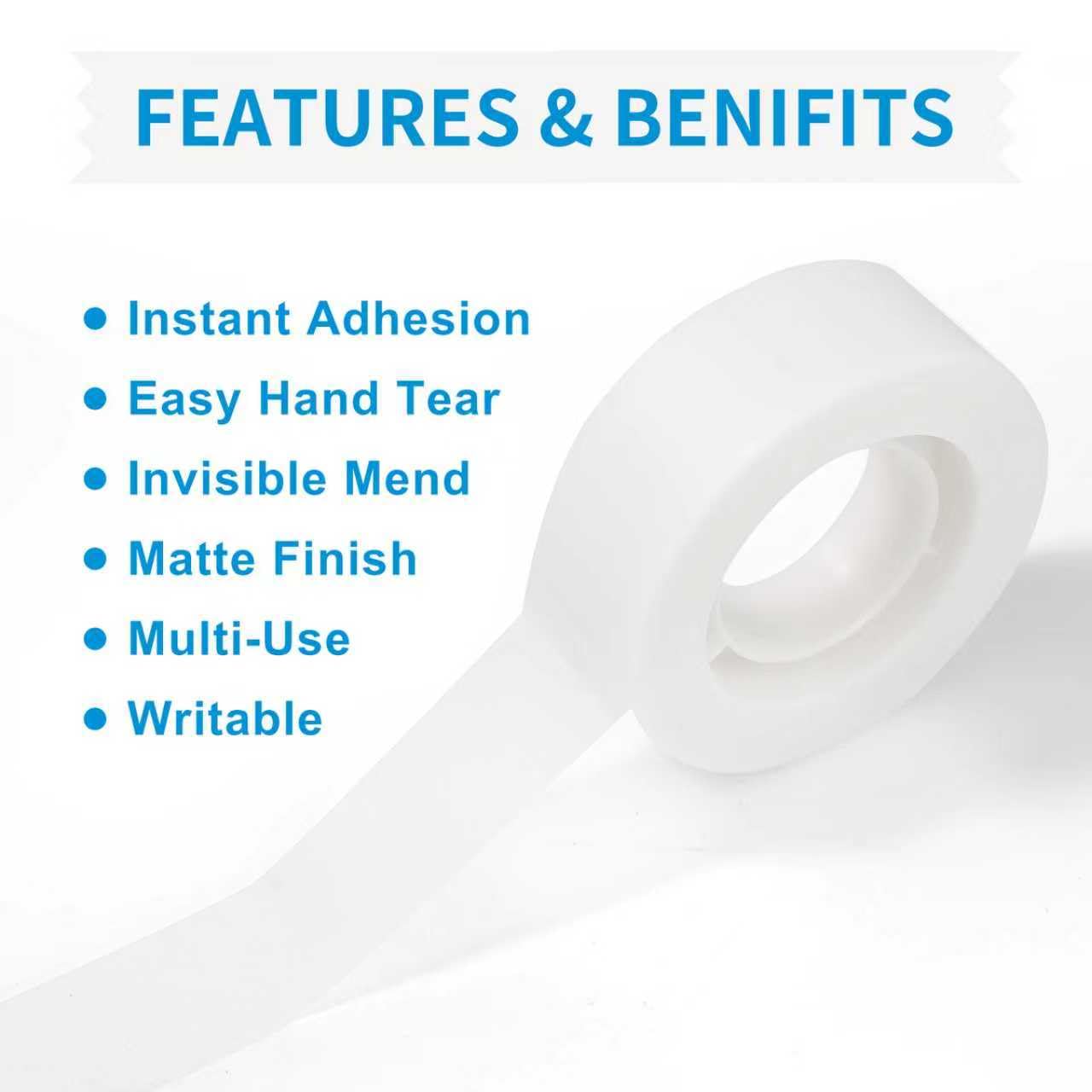 BUOFPK Invisible Tape,12 Rolls Tape Refills Bulk, Writable Tape 3/4 X 1000 Inches, Matte Transparent Tape for Dispenser, School Office Home Supplies for Labeling Gift Wrapping,Craft