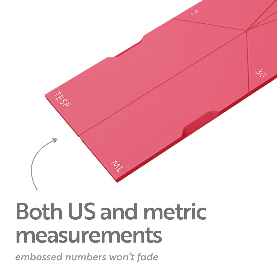 POLYGONS - Original Flat 3-in-1 Folding Measuring Spoons | 2 Spoons fold into 6 Sizes | Magnetic | DuraBend Tech lasts 100k+ folds | LeakProof for Wet & Dry | Gift Packaging | Baking/Cooking (Maroon)